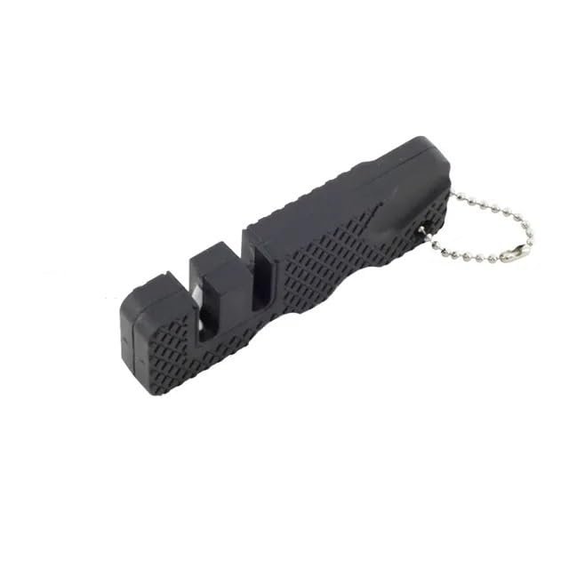 Portable Mini Knife Sharpeners Ceramic Rod Carbon Steel 2-Stage Scissors Sharpeners Non-Slip Base Kitchen Gadgets