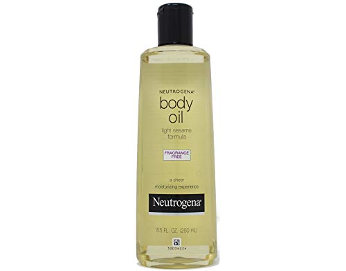 Neutrogena Fragrance-Free Lightweight Body Oil for Dry Skin, Sheer Moisturizer in Light Sesame Formula, 8.5 fl. oz (Pack of 2)
