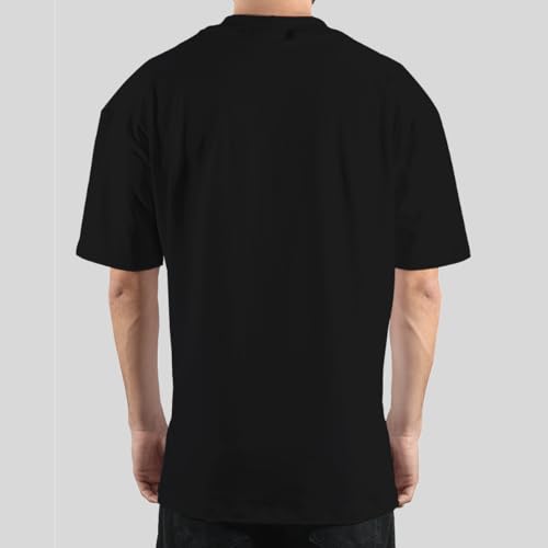 KIT 3 Camiseta Masculina Oversized Gola Alta Larga Basica Lisa Premium (BR, Alfa, G, Regular, Cinza/