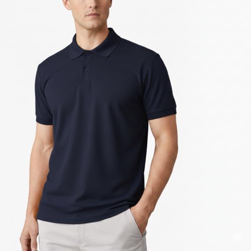 Image of Men's Plain Polo Neck T-Shirt | Comfortable | Stylish Casual & Smart Wear | Half Sleeve | Regular Fit