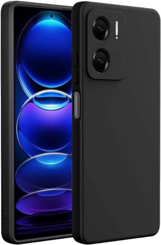 Image of DIZORO Compatible with Mi Redmi 11 Prime 5G Back Cover with Upgraded Square Edges for Camera Protection Shockproof Premium Designer Lightweight Flexible Matte Liquid Silicone Phone Case (Black.)