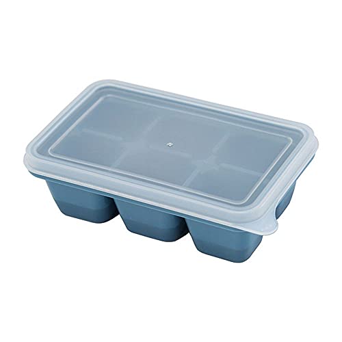 Bandeja de cubitos de hielo de silicona azul miniatura 1
