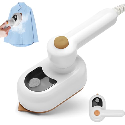 GothicBride Reise Bügeleisen Mini Dampfbügeleisen, Reisebügeleisen Mini Leicht Dampfbügeleisen Reise, Bügeleisen Antihaft Bügelsohle Schnelles Aufheizen, mit 50ml für Zuhause und Unterwegs(Weiß)