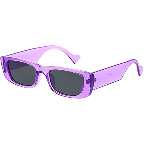 zeroUV - Neon Retro Wide Square Flat Lens Chunky Rectangle Sunglasses D2642