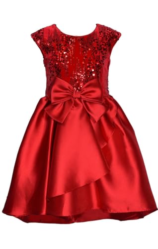 Bonnie Jean Girl's Holiday Christmas Dress - Red Special Occasion Party Dress