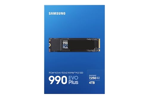 Samsung SSD Interne 990 EVO Plus MZ-V9S2T0BW, NVMe 2.0 PCIe 4.0 x 4 / 5.0x2, 1 To, Vitesse de lecture jusqu'à 7150 Mo/s, Idéal pour le gaming et la bureautique