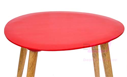 Image of Shoppee Fold-able Oval Shaped Side Table /Tea Coffee Breakfast Table (Red Small)