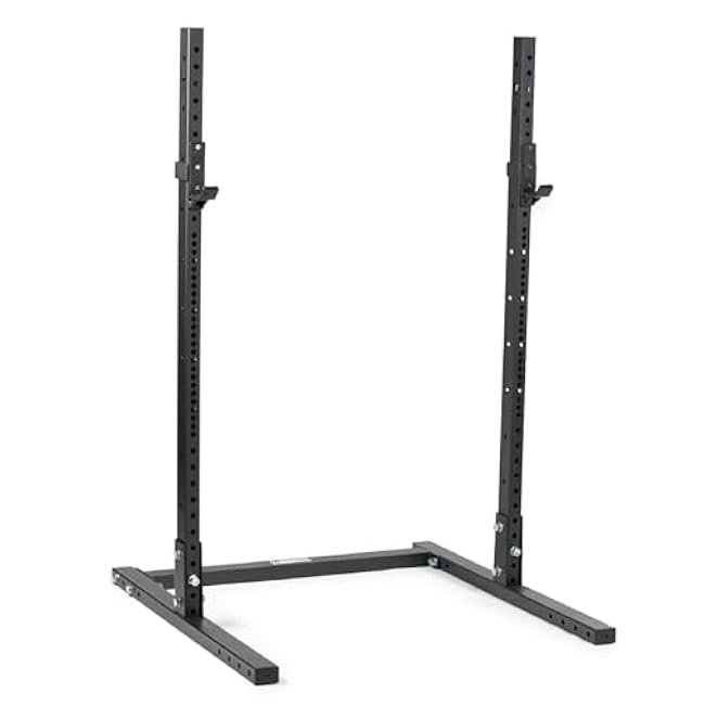 Titan Fitness T-3 Series 73.5 Squat Stand, 1,000 LB Capacity, Short Squat Rack for Home Gym, Space Saving Power Rack with Westside Hole Spacing, J-Hooks