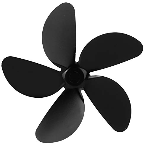LIYJTK Hoja del Ventilador DE Chimenea ALEACIÓN DE Aluminio con Calor 5-Blade Black para UNA Mayor Comodidad Interior