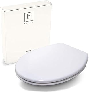 Benkstein® Premium Toilettendeckel oval weiß. Klodeckel mit Quick-Release-Funktion und Softclose Absenkautomatik. Antibakterielle Klobrille aus Duroplast und rostfreiem Edelstahl abnehmbar.(Klassisch)