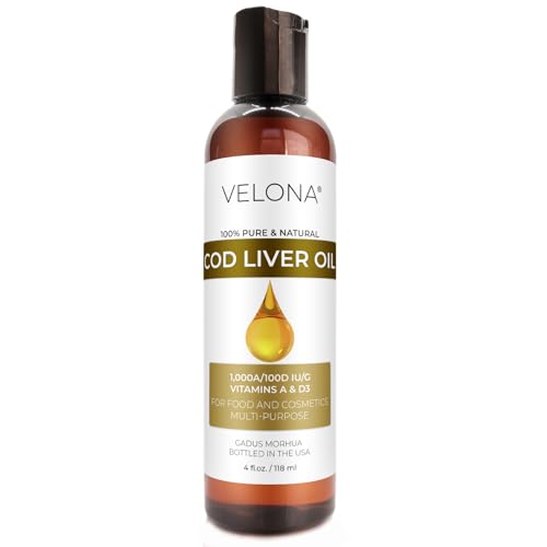 Velona Cod Liver Oil 4oz, Omega 3, Vitamins A & D3