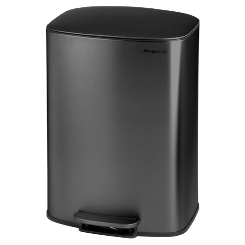 Reviews de Sistemas de clasificación de basura para comprar hoy. 47 MAGMALIFE Bote de Basura Smart Step 50L Rectangular de Pedal con Tapa,Cierre y Apertura Suave, Filtro Anti-olor, Acero Inoxidable Antihuellas, Cubo Interior Extraible (Negro)