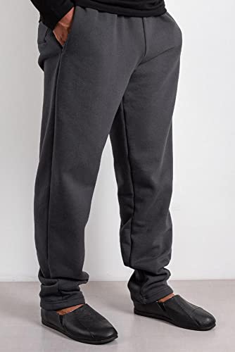 Sapatilha pantufa em couro unissex forrada com pelo 6103-46 - Preto