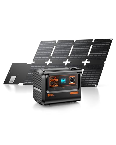 EBL 300W Portable Power Station with 40W Foldable Solar Panel, 300W Solar Generator Backup Battery...