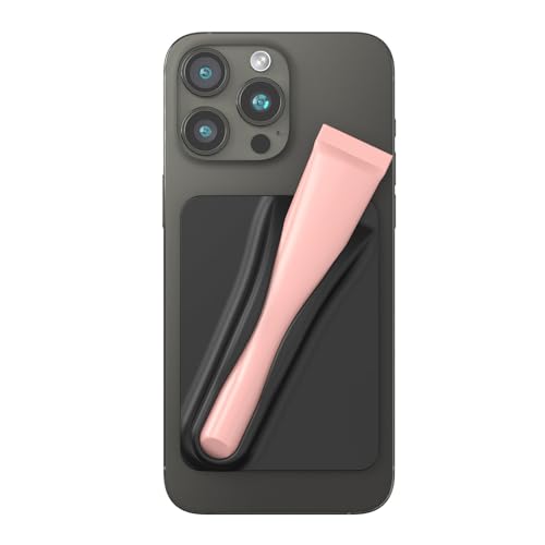 Image of Case Creation Silicone Lip Balm Holder, Universal Adhesive Back Stick-On Case for iPhone and Android (Black)