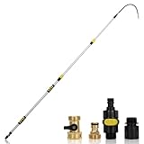 20FT Heavy Duty Telescopic Gutter Cleaner System – Professional Gutter Cleaning Tools from the Ground with Quick-Connect Adapter & Ergonomic Wand for 2-Story Homes, Roof Maintenance, and Clog Removal
