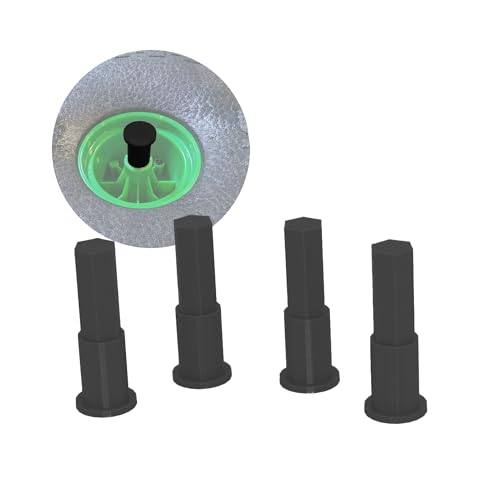 SplashNColor Front or Rear Axle Spindle Replacement for Monster Jam Mega Grave Digger RC Truck – Heavy-Duty, Snug Fit, Wobble-Free Repair Part – Rugged & Reliable for Rough Terrain – Black (4 Pack)