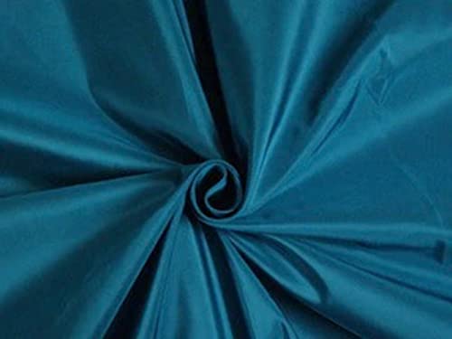 Tissu taffetas pure soie kingfisher bleu 2,1 m coupon pour couture