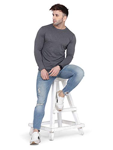 Image of Self Design Men Full Sleeve Round Neck Multicolor T-Shirt (Pack of 2)