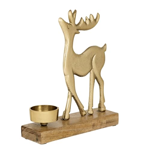 EGLO LIVING Teelichthalter mit Deko Rentier Baliguian, Weihnachtsdeko...