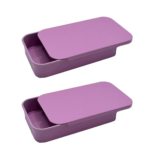 danytes 2-Pack Refillable Dental Floss Case for Adults - Portable Travel Floss Holder with Glide Floss Storage, Sturdy Tinplate Metal Design for Reliable Hygiene (Pink)