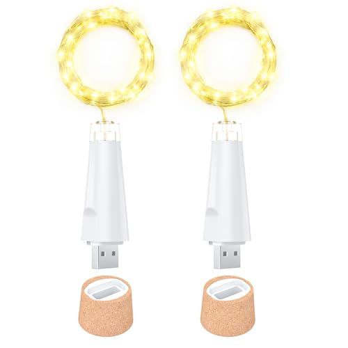 Ceepko USB Flaschenlichter Wiederaufladbar LED Korklichter 20 LEDs...