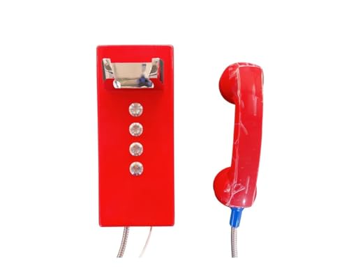 Teléfono industrial de pared con 4 botones de marcación rápida miniatura 1