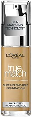 L'Oreal Paris True Match Liquid Foundation, Skincare Infused with Hyaluronic Acid, SPF 17, Available in 40 Shades, 3N Creamy Beige, 30 ml