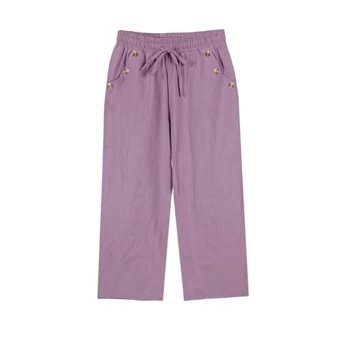 Pantalon d'été coton jambe droite poches boutons pour jeans moto - 4