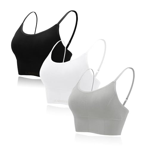 Image of Kaththai Women Cotton Padded Wire-Free Sports Bra with Adjustable Straps Soft Padded Push-Up Bra for Yoga, Fitness (Free Size Bra Fit Up to 28,30,32,34)