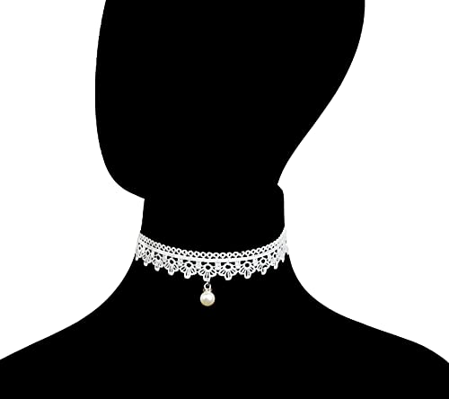 LINKY 10pcs White Lace Choker Necklace Women Jewelry Set3