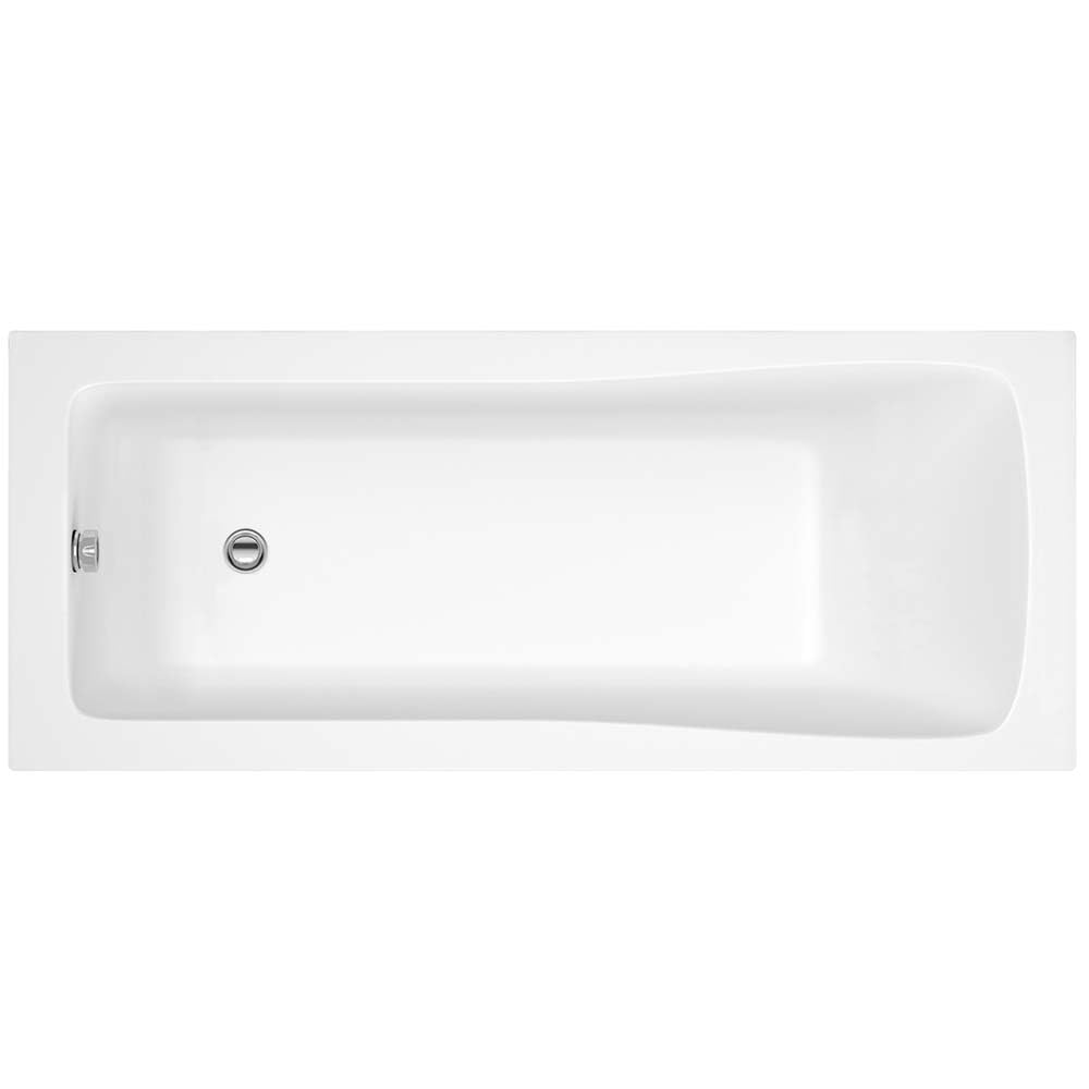 VeeBath Sophia Bathroom White Gloss Bath Single Ended Modern Acrylic Bathtub with Adjustable Feet - 1800 x 800mm
