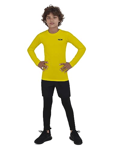 Image of TCA Men's HyperFusion Compression Shirt, Breathable, Long-Sleeved Functional Shirts, Quick-Drying, Sports Shirt, Running Shirt