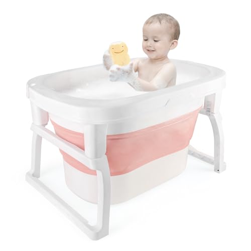 Faltbare Babybadewanne mit Badewannenhocker – für Mädchen oder Jungen...