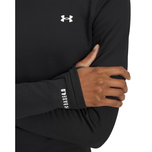 Under Armour Women's Packaged Base 4.0 Crew, (002) Black / / White, Large by Under Armour - Image 2