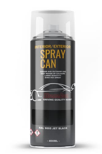 Xtremeauto Spray Paint Finish For Indoor And Outdoor Use Garden Cars Home Kitchen Bathroom Furniture Art Craft Bikes Radiators Metal Wood Plastic Glass UPVC Stone PVC RAL 9005 Jet black
