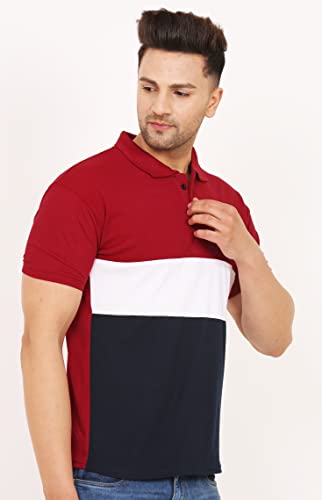 Image of LEOTUDE Men's Regular Fit Round Neck Colorblock T-Shirt for Men (Pack of 2)