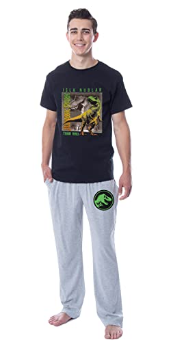 INTIMO Jurassic Park Mens' Isla Nublar Dinosaur Film Movie Sleep Pajama Set