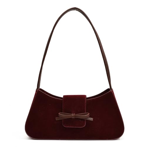 YFGBCX Suede Purses for Women Small Shoulder Bag Brown Purse Suede Tote Handbag for Work Everyday