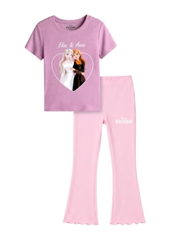 Image of Nap Chief Girls Cotton Official Cartoon Characters and Printed Co ord Set, Tshirt & Flared Pant Set for Casual Wear