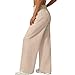 Kids Wide Leg Dress Pants Breathable Summer Smocked Elastic High Waisted Beach Pants with Pockets for 5-15 Years