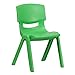 Flash Furniture Green Plastic Stackable School Chair with 15.5'' Seat Height