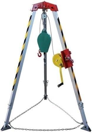 Heavy-Duty Fall Protection Kit - 1800lbs Winch, Rescue Tripod & Lifting Gear for Confined Spaces - Essential Safety Equipment for Working at Heights