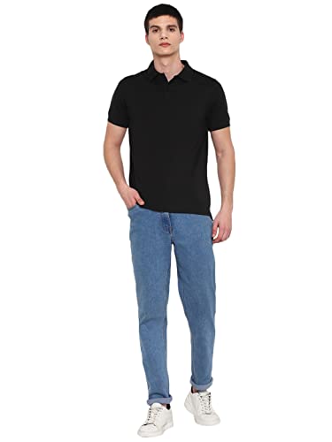 Image of Deniklo Men's Polyester Half Sleeve Regular Fit Solid Polo T-Shirt