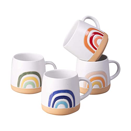 Cutiset 13 Ounce Rainbow Ceramic Coffee Mugs, Unique Glazed Microwave Safe And Oven Safe Coffee Mug,For Tea, Coffee And Hot Chocolate,Set Of 4 #TOP28
