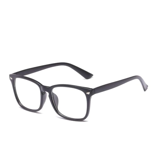 ENSARJOE Unisex Stylish Square Non-prescription Eyeglasses Glasses Clear Lens Eyewear Frame (black A)
