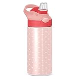 Aislamiento al vacío: la botella de agua aislada cuenta con doble pared de acero inoxidable 18/8 de grado alimenticio que mantiene los líquidos helados hasta 10 horas o calientes hasta 8 horas. Esta botella de agua puede ayudarte a mantener el agua caliente o fría en la vida diaria o en los deportes.