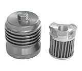 PC Racing High Flow Reusable Stainless Steel Oil Filter Element with Anodized Aluminum Housing Fits