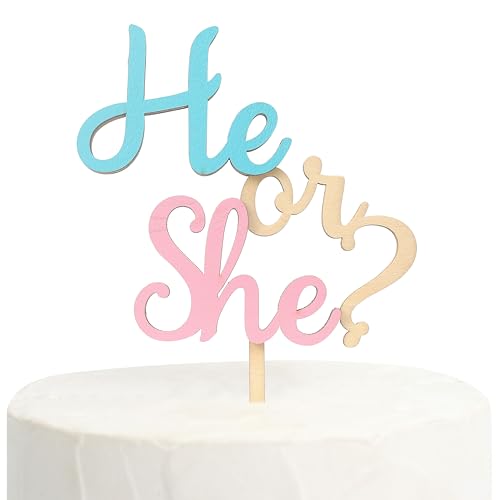 Décoration de gâteau en bois pour fête prénatale fille ou garçon