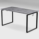 山善(YAMAZEN) パソコンデスク PC オフィス 会議用テーブル 机 ワークデスク ユニットデスク 耐荷重100kg 幅140×奥行70×高さ71cm 組立品 ストーンダークグレー/マットブラック FUD-T1470(SDGY/MBK)